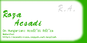 roza acsadi business card